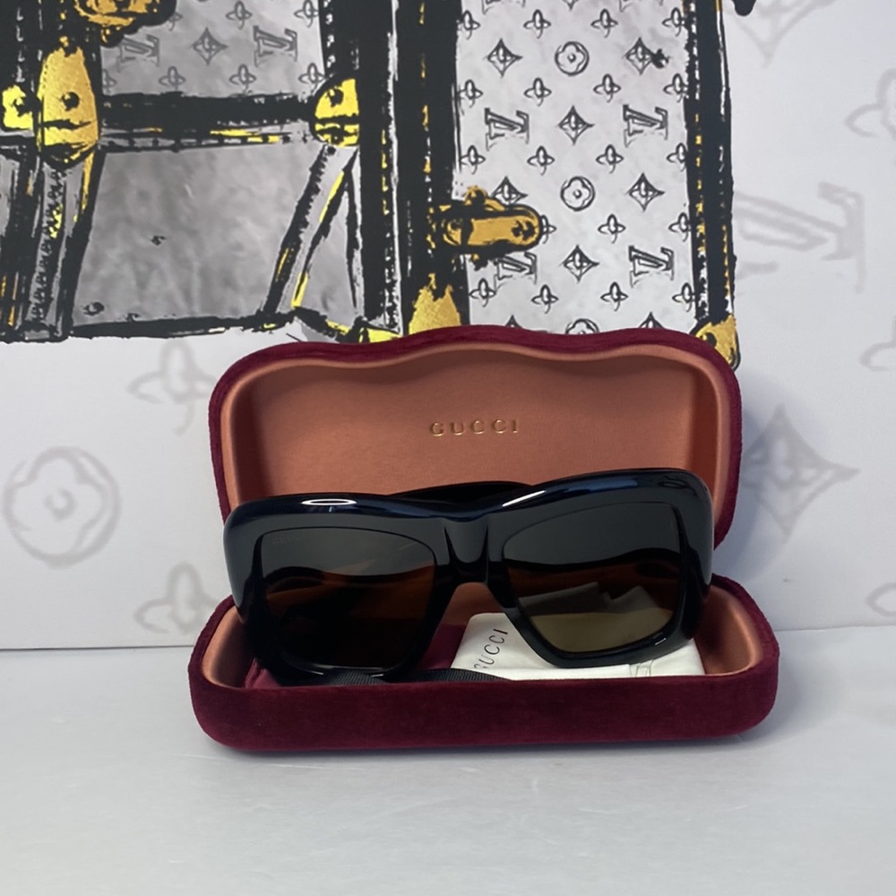 New🔥🔥Gucci Women's Fashion GG0498S GG/0498/S Square Sunglasses - Picture 11 of 12